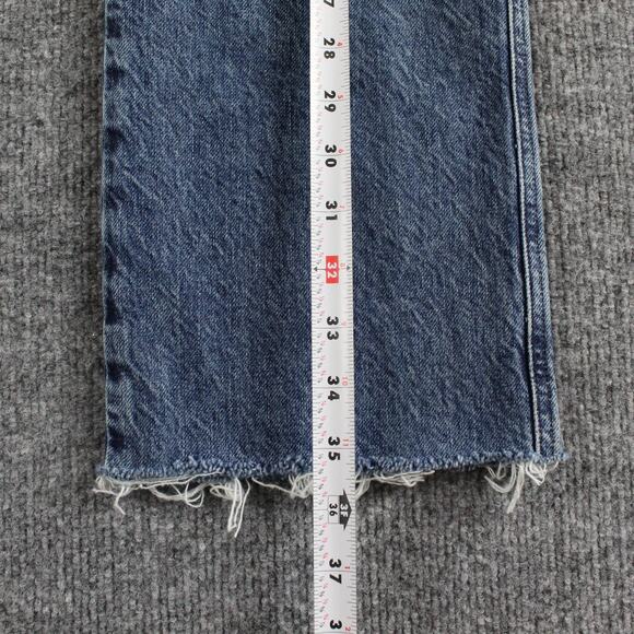 Agolde Jeans Womens 28 Pinch High Rise Straight Leg Raw Hem Denim Blue Casual - Picture 15 of 15
